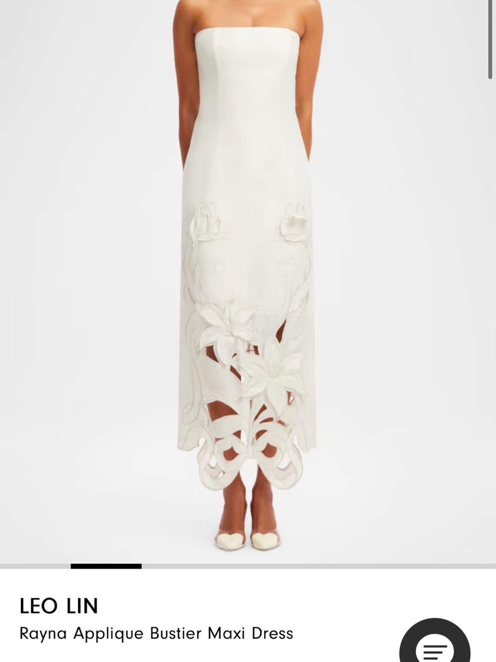LEO LIN Rayna Strapless Applique Maxi Dress in White